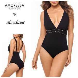 New..Miracle suit sexy black swimsuit. Size 6
